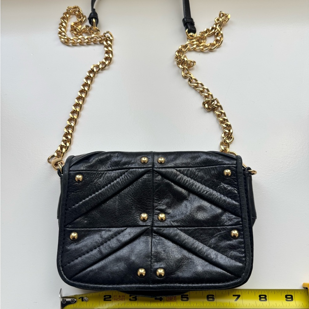 Badgley Mischka Black Crossbody Bag with Gold Accents